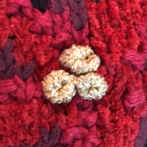 Vintage ERIKA II HandKnit 3X Cotton Ramie Holiday Sweater Poinsettia Holly NEW - Picture 10 of 16